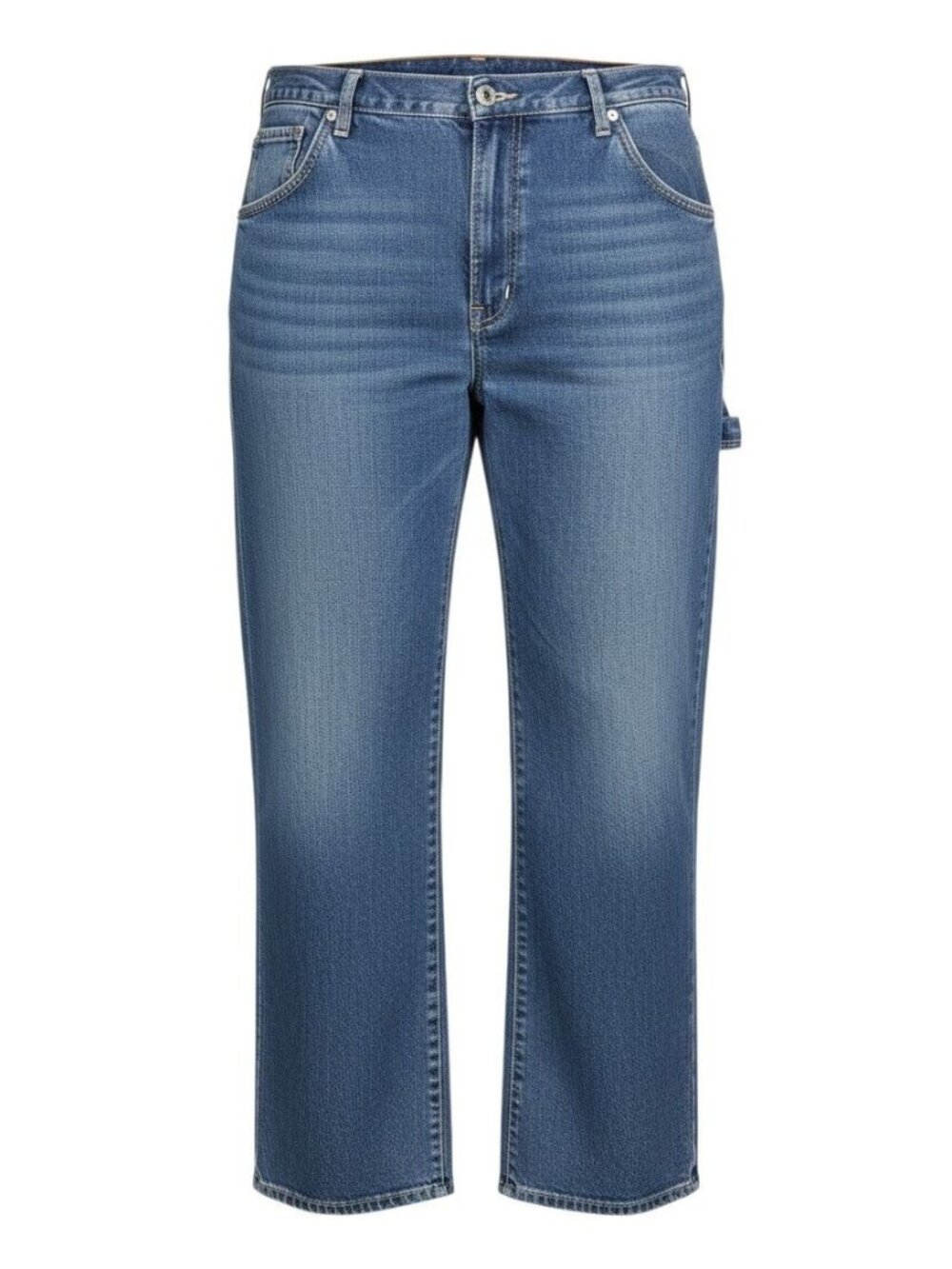 Newport News Jeanology Womens Plus Size 20W Carpenter Jeans Blue Relaxed Fit